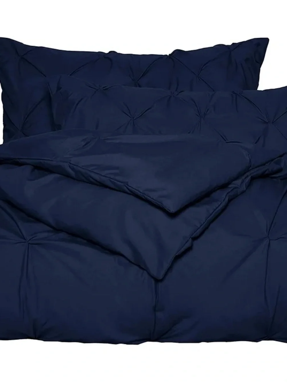 Navy Pinch-Pleat 3 piece king Comforter Set
